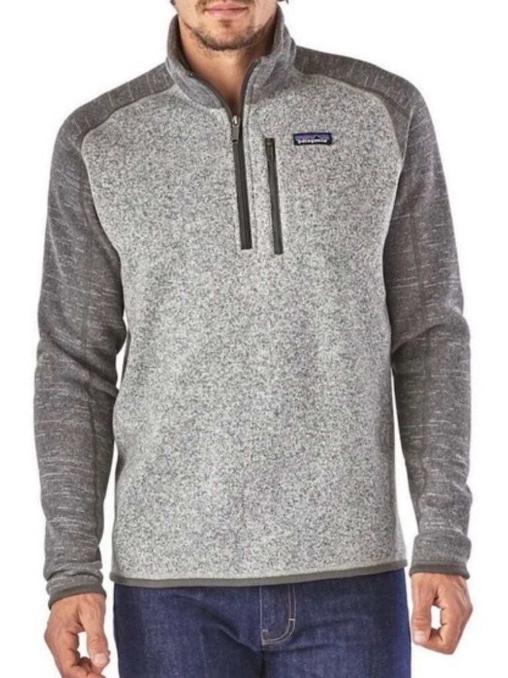 PATAGONIA Men's Gray 1/4 Zip Jacket with Zipped Pockets Size L Outdoor